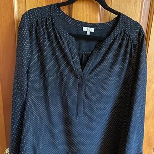 Joie polka dot long sleeve silk blouse